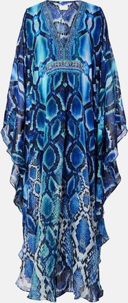 Camilla Embellished printed silk kaftan
