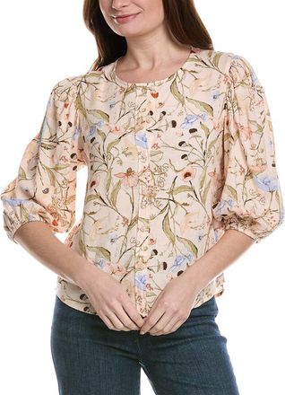 Alberta Ferretti Philosophy Floral Printed Linen-Blend Top
