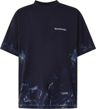Balenciaga Camiseta de Corte Medio - Tops - Hombre - Azul - XL