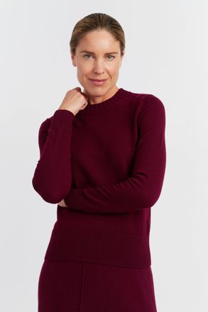 Chinti and Parker Claret Wool-Cashmere Cropped Sweater