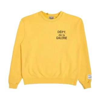 Gallery Dept. Sweatshirts, male, Yellow, Size: XL Reversible Crewneck Yellow Art That Kills