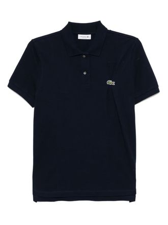 Lacoste Petit pique polo top - women - Organic Cotton - 38 - Blue