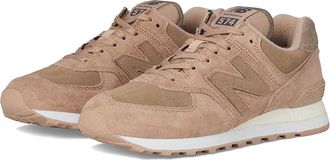 New Balance Classics WL574V2 Womens Running Shoes Flat Taupe/Mushroom : 5 B - Medium, Suede/Textile