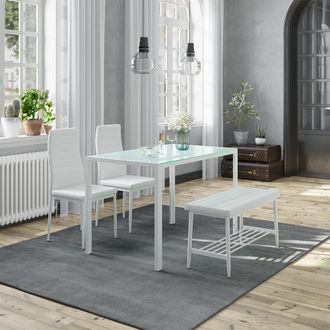 Vicco Juego De Mesa De Comedor Grand, Blanco, 120 X 70 Cm 4 Partes