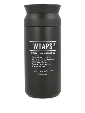 Wtaps x KINTO printed-motif bottle (350ml) - unisex - stainless steel - One Size - Black