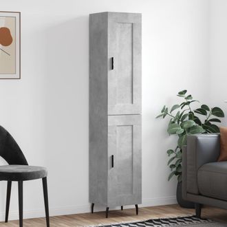 Berkfield Home Highboard Concrete Grey 34.5x34x180 cm Engineered Wood