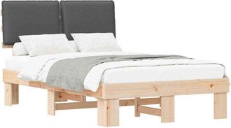 vidaXL Estructura De Cama Con Cabecera Tapizada Gris Oscuro Vidaxl
