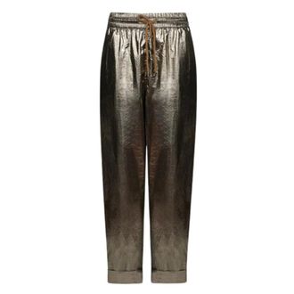 Mes Demoiselles... Sweatpants, female, Brown, 2XS, Golden Coated Jogging Trousers