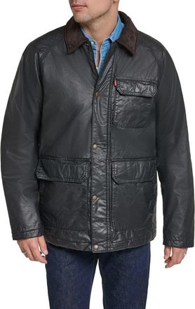 Levi's Cotton Canvas Field Jacket with Corduroy Collar in Blk Cire at Nordstrom, Size Xx-Large