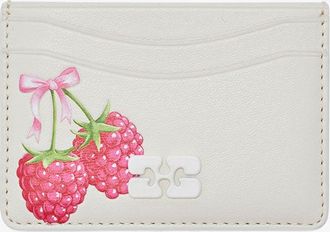 Ganni White Bou Card Holder in