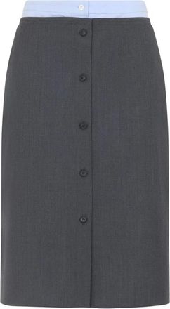 Prada Mujer, Faldas, Gris, Talla: M