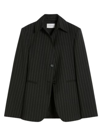 Sportmax Black Stripes Shirt Collar Blazer