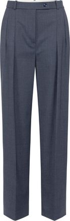 Elisabetta Franchi dart-detailing straight trousers - women - Virgin Wool/Polyester/Elastane - 44 - Blue