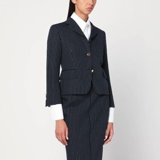 Thom Browne Navy pinstripe wool blazer