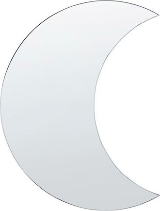 Beliani Espejo de pared de vidrio plateado 40 x 60 cm luna creciente sin marco Pesmes