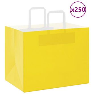 vidaXL Vidaxl - Bolsas De Papel Con Asas 250 Uds Amarillas 32x22x24 Cm