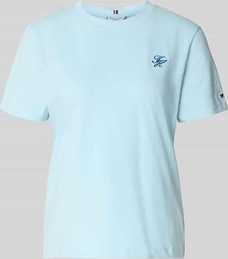 Tommy Hilfiger Regular Fit T-Shirt aus Baumwoll-Mix in Hellblau, Gr&ouml;&szlig;e XL