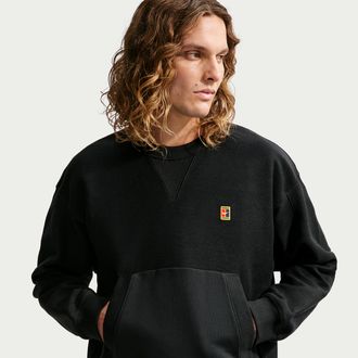 Nike Mens Club Rules French Terry Crew-Neck Sweatshirt in White | IR0981-133