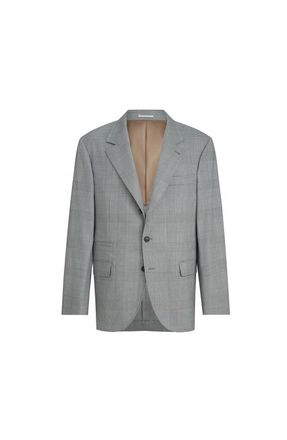 Brunello Cucinelli Prince of Wales blazer in Grey at Nordstrom, Size 56 It