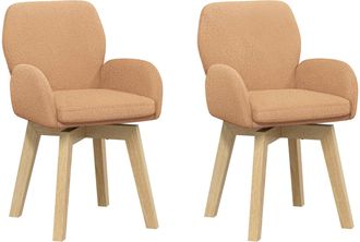 vidaXL Sillas De Comedor Giratorias 2 Uds. Boucl&eacute; Beige Vidaxl