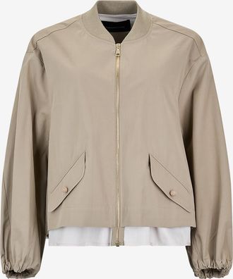 Fabiana Filippi Bomberjacke im Lagenlook aus ultrafeinem Twill