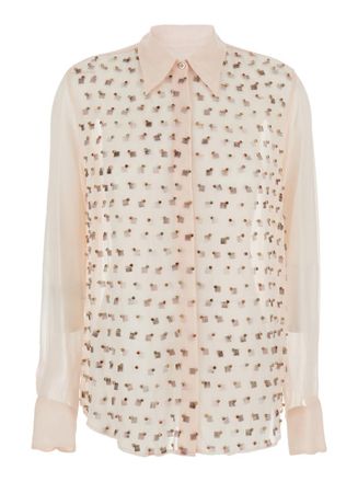 Dries Van Noten Pink Regular Embellished Shirt