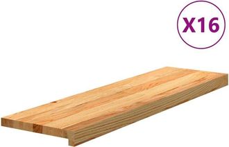 vidaXL Vidaxl - Pelda&ntilde;os De Escalera 16 Uds Madera Maciza Roble Marr&oacute;n Claro