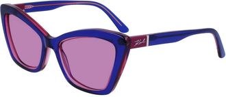 Karl Lagerfeld Womens Klkl6105s Cateye Sunglasses - Medium Blue - One Size