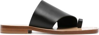 Fabiana Filippi toe-strap leather slides - women - Calf Leather/Calf Leather/Calf Leather - 38.5 - Black