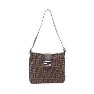 Fendi Pre-owned Zucca Canvas Leather Shoulder Bag - Dames - Pre-owned - Bruin - Maat: ONE Size Leer