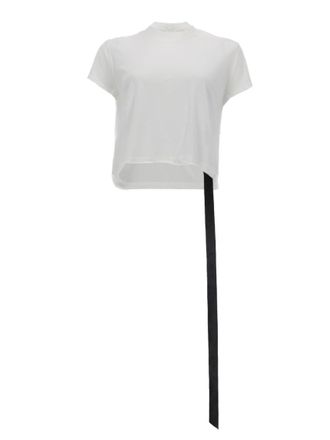 Rick Owens White Solid Mock Collar T-Shirt