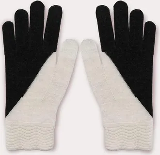 Seymoure Merino Wool Tech Gallery Colorblock Gloves in Heather Creme/heather Black at Nordstrom