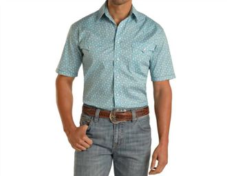 Panhandle Wyatt Rough Stock Shirt In Aqua