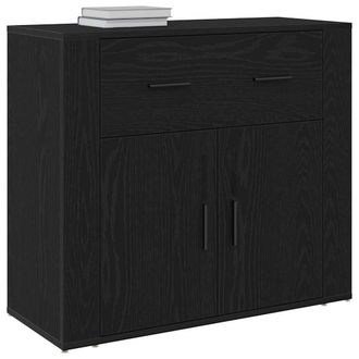 Berkfield Home Sideboard Black Oak 80x33x70 cm Engineered Wood | Size: 80 x 33 x 70 cm