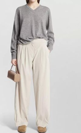 The Row nian cashmere knit v neck sweater
