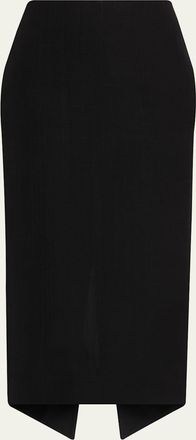 Lanvin Silk-Blend Asymmetric Slit Midi Skirt