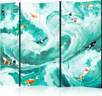 Artgeist Biombo Artgeist Modelo Japon&eacute;s Turquesa 225cm X 172cm