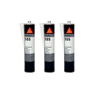 Sika Sika - Juego De 3 Adhesivos De Acristalamiento Flex 555 - Negro - 300ml