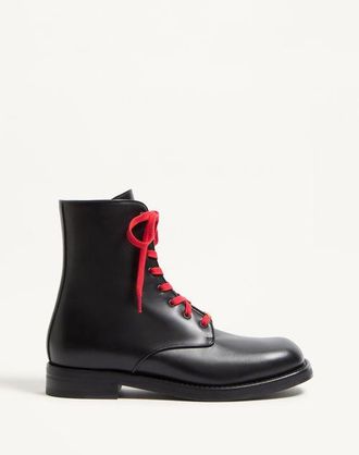 Valentino Garavani Combat Boot Punx In Vitello Uomo NERO 43.5