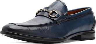 Florsheim Zaffiro Moc Toe Bit Loafer Ii Mens Shoes Navy : 10.5 W (3E), Leather