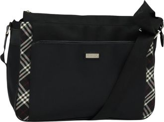 Burberry Nova Check Black Synthetic Shoulder Bag (Pre-Owned)