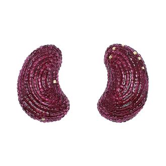 Susana Vega Jewelry Womens Mini Arele Earrings In Burgundy