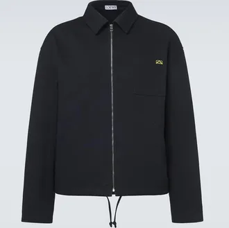 Loewe Logo embroidered cotton jacket