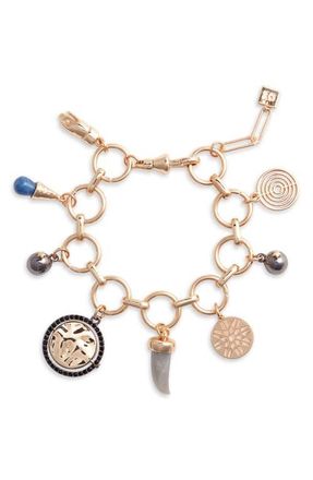 Open Edit Eclectic Charm Bracelet in Blue- Black- Gold at Nordstrom