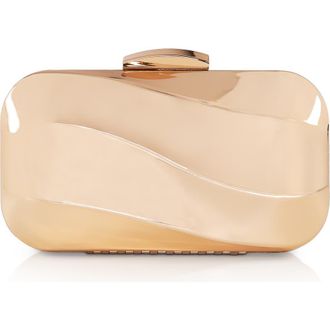 Badgley Mischka Aven Metal Wave Minaudiere in Gold at Nordstrom, Size Small