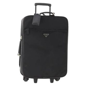 Prada Pre-owned Weekend Bags, female, Black, Size: ONE SIZE Pre-owned Vintage Nylon Suitcase