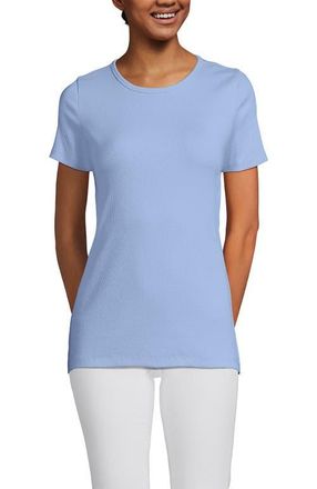 Lands End Cotton Rib T-shirt in Light Sea Blue at Nordstrom, Size X-Large P