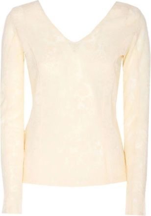 Pinko V-hals Truien - Dames - V-hals truien - Beige - M - Truien & Vesten
