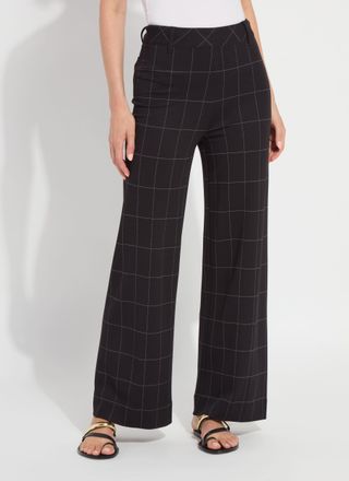 Lyss&eacute; Erin Hi Waist Wide Leg Ponte - Double Check Line (28Inseam)