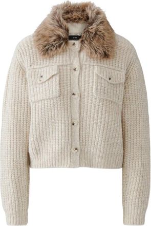 Oui Cardigans - Dames - Vesten - Beige - XL - Wol - Truien & Vesten